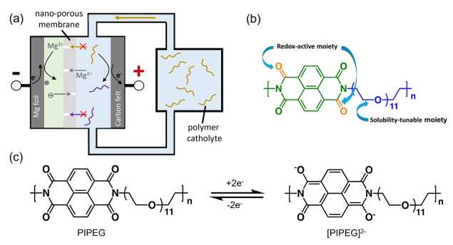 Magnesium-based redox flow battery schematic